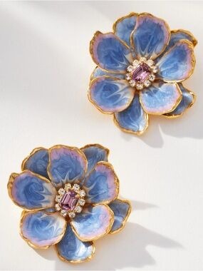 The Pink Reef Hand painted Earrings in Lilac